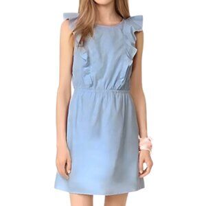 Madewell Chambray Cotton Sleeveless Ruffle Mini Dress Size 10